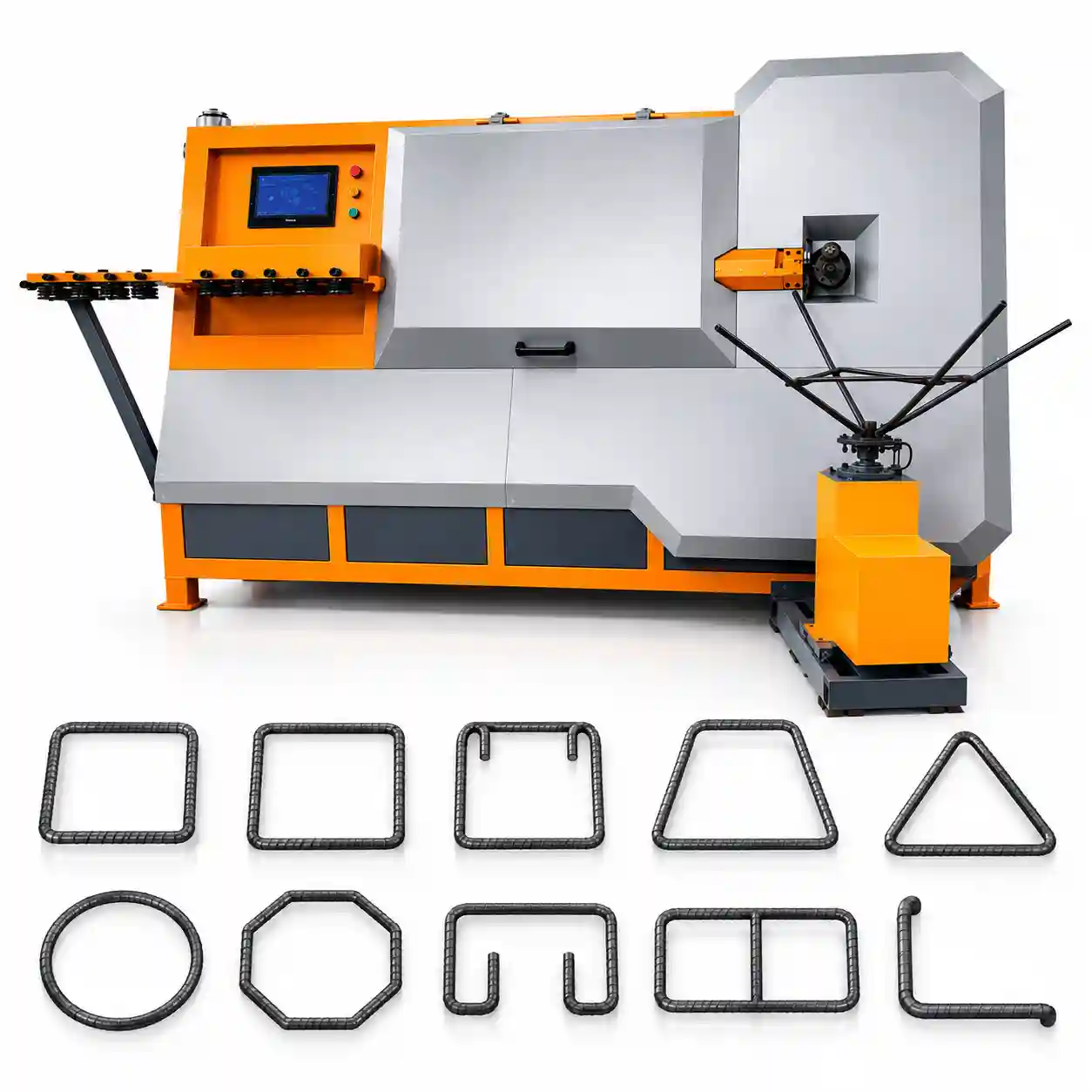 HH4-12C CNC Rebar Stirrup Bending MachineHH4-12C automatic rebar stirrup bending machine in Haihui factory HH4-12C CNC rebar bending machine operation HH4-12C single wire and double wire rebar processing Haihui rebar bending machine export wooden case HH4-12C rebar bending machine container loading CNC rebar stirrup bending machine factory testing